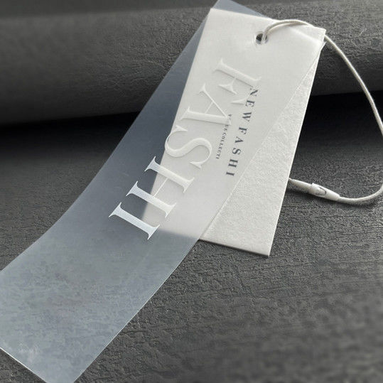 Custom Logo Cotton Swing Tags Clothing Hang Tag White Matte For Debossed Jeans Size