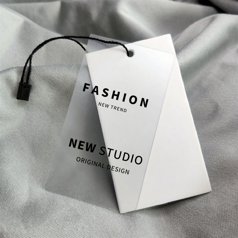 Custom Logo Cotton Swing Tags Clothing Hang Tag White Matte For Debossed Jeans Size