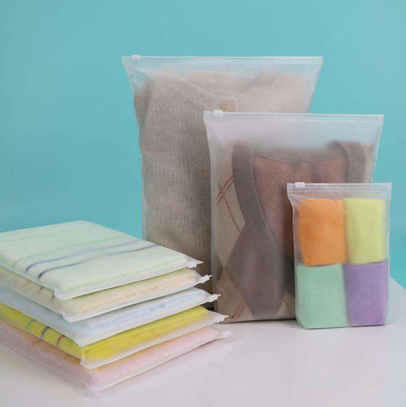 Custom Matte Frosted Printed Garment Zip Packaging Bags apparel T Shirt pvc Ziplock bag