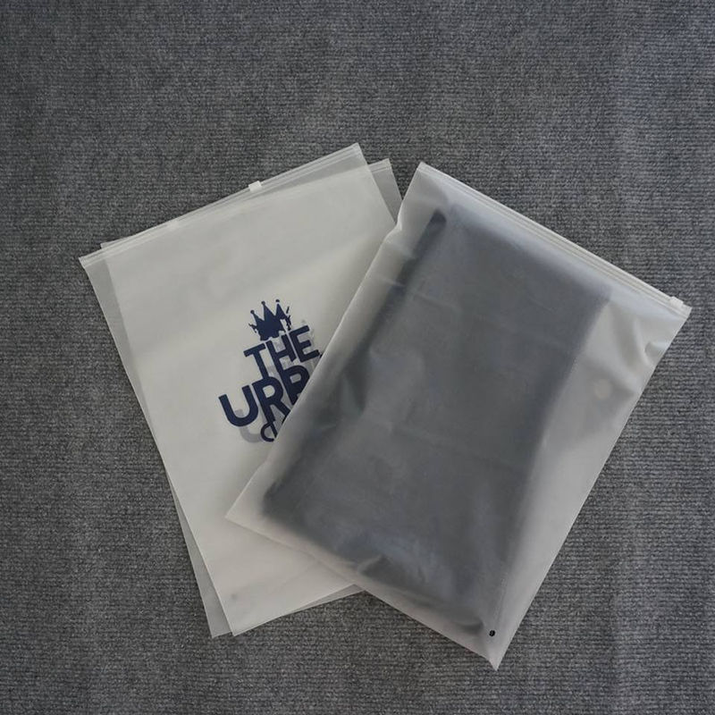 Custom Matte Frosted Printed Garment Zip Packaging Bags apparel T Shirt pvc Ziplock bag