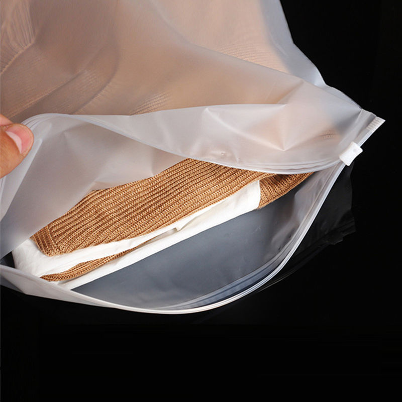 Custom Matte Frosted Printed Garment Zip Packaging Bags apparel T Shirt pvc Ziplock bag