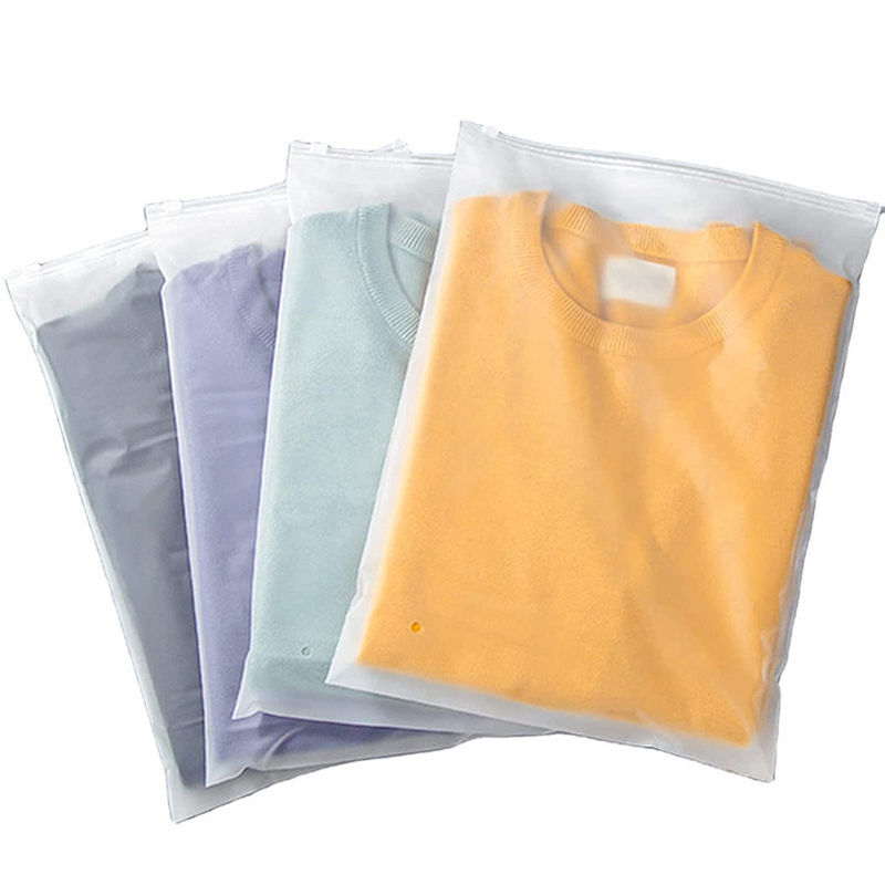 Peva Plastic Poly Clear Clothing Zipper Bags Custom Frosted for T-Shirt Garment
