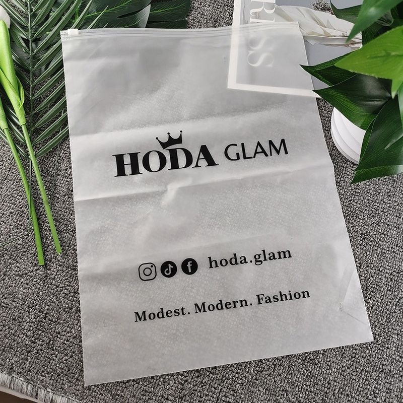 Custom Frosted Texture PVC Plastic Zipper Bag for T-Shirt Shoes Clothing Packaging