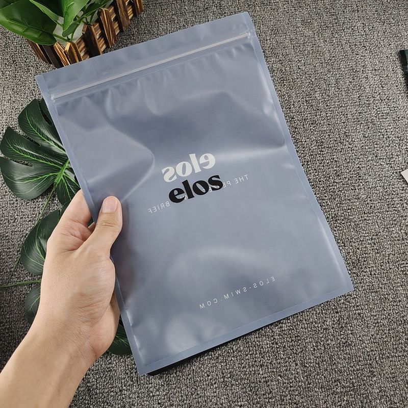 Custom Frosted Texture PVC Plastic Zipper Bag for T-Shirt Shoes Clothing Packaging
