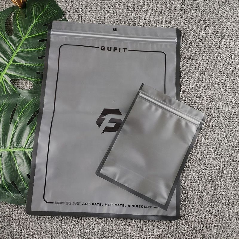 Custom Frosted Texture PVC Plastic Zipper Bag for T-Shirt Shoes Clothing Packaging