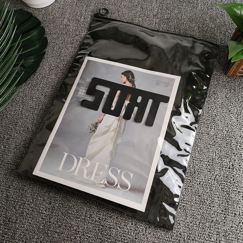 Custom Frosted Texture PVC Plastic Zipper Bag for T-Shirt Shoes Clothing Packaging