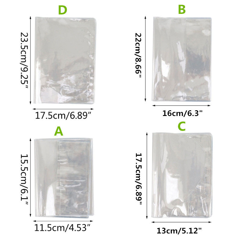 PVC Transparent Protective Sleeve For A6 A5 Notebook Journals Planner Book Diary Cover