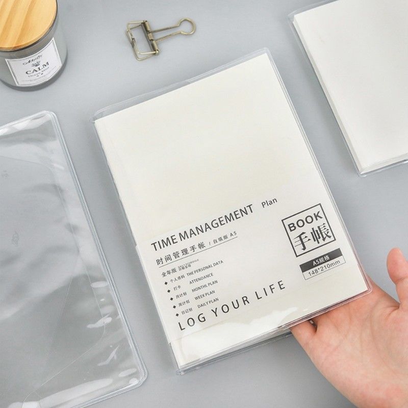PVC Transparent Protective Sleeve For A6 A5 Notebook Journals Planner Book Diary Cover